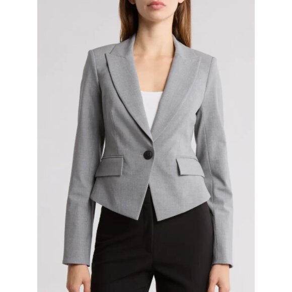 Veronica Beard 'Hosanna' Cropped Dickey Jacket, Heather Grey - Picture 1 of 3